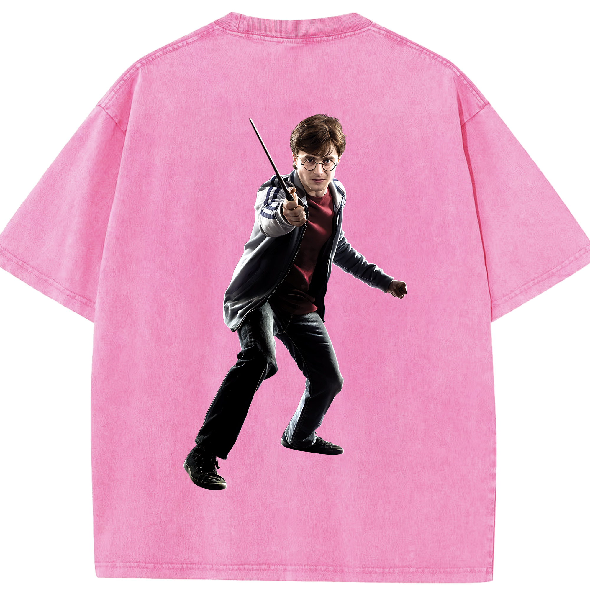 （画像用） Harry Potter ハリー・ポッターシリーズ 綿100% ヴィンテージ風 半袖Tシャツ（背面プリント）